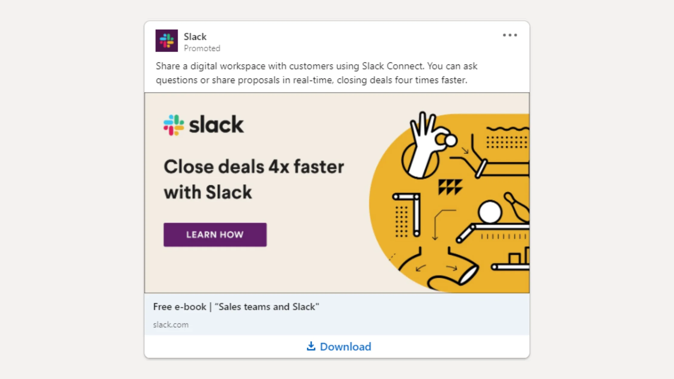 LinkedIn Anzeige Beispiel Slack